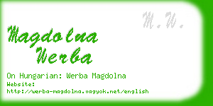 magdolna werba business card